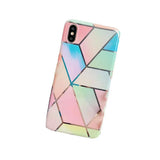 Rainbow Case for iPhone 14 13 12 11 Pro Max XR XS Marble Phone Shockproof Cover Silicone - For iphone 14