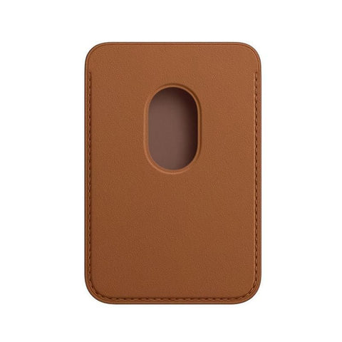 Leather Card Holder Wallet Pocket for iPhone 14 13 Pro Max with Snap-On Attachment - Black
