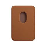 Leather Card Holder Wallet Pocket for iPhone 14 13 Pro Max with Snap-On Attachment - Red