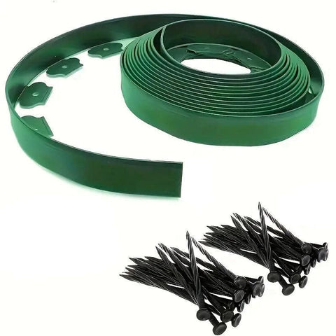 L Shaped Garden Edging Border Landscape Grass Lawn Stone Edge Fence Strip - Green