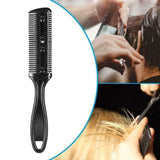 2PCS Razor Comb With Blades Razor Trimmer DIY Double Sides Hair Thinning Comb - Pink+Black