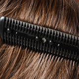 2PCS Razor Comb With Blades Razor Trimmer DIY Double Sides Hair Thinning Comb - Pink+Black