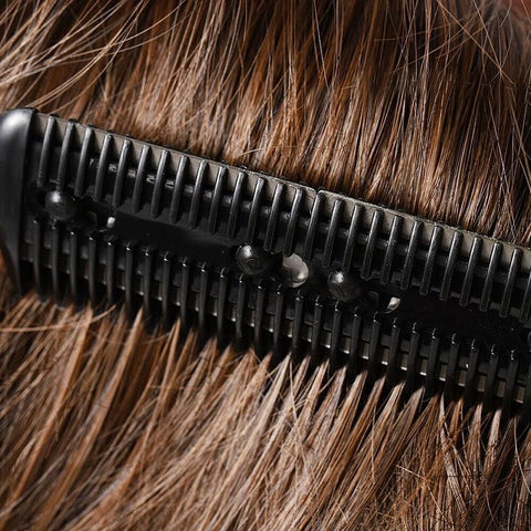 2PCS Razor Comb With Blades Razor Trimmer DIY Double Sides Hair Thinning Comb - Pink+Black