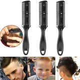 2PCS Razor Comb With Blades Razor Trimmer DIY Double Sides Hair Thinning Comb - Pink+Black