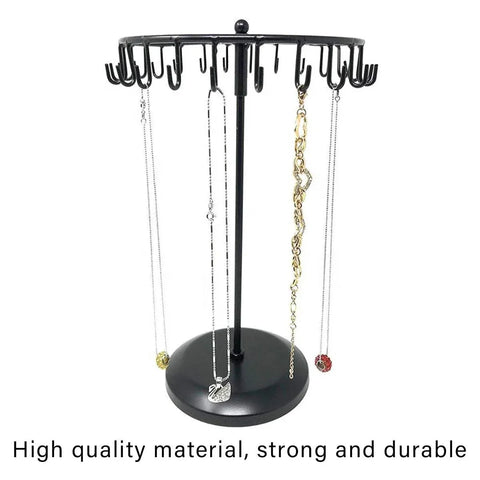 Iron Jewellery Rack Rotating Necklace Display Stand Jewellery Organiser Storage - Bronze