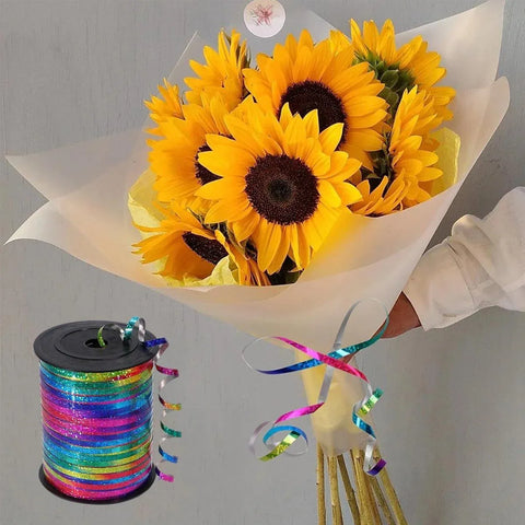 400m Glitter Laser Ribbon for Balloons Birthday Party Banners Pull String Tie