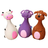 Latex Squeaky Dog Toys Puppy Pet Chew Toys Squeaker Soft and Interactive - Brown