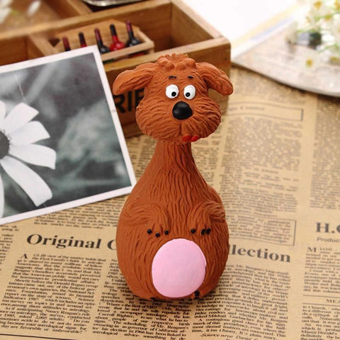 Latex Squeaky Dog Toys Puppy Pet Chew Toys Squeaker Soft and Interactive - White