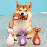 Latex Squeaky Dog Toys Puppy Pet Chew Toys Squeaker Soft and Interactive - White
