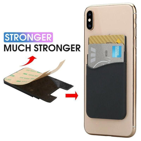 Silicone Phone Card Holder Double Layer Adhesive Wallet with 3M Backing - Green