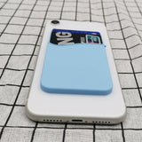 Silicone Phone Card Holder Double Layer Adhesive Wallet with 3M Backing - Green