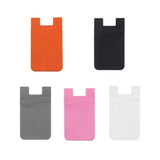 Silicone Phone Card Holder Double Layer Adhesive Wallet with 3M Backing - Purple