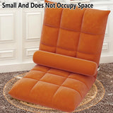 Floor Lounge Sofa Bed Chair with Lumbar Pillow Folding Adjustable Cushion - Cyan