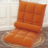 Floor Lounge Sofa Bed Chair with Lumbar Pillow Folding Adjustable Cushion - Cyan