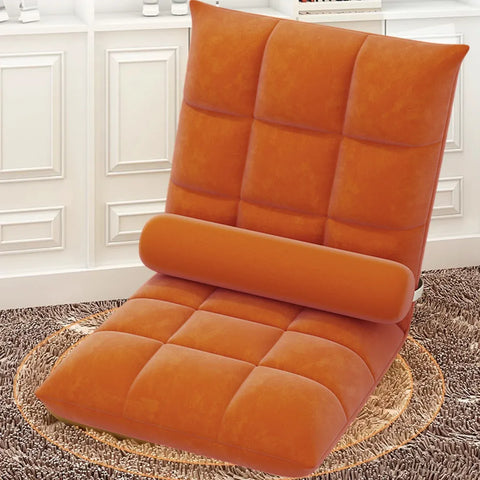 Floor Lounge Sofa Bed Chair with Lumbar Pillow Folding Adjustable Cushion - Cyan