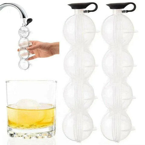 2X Large Ice Ball Maker Cube Tray Big Silicone Mold Sphere Whiskey Round Mould