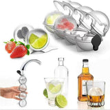 2X Large Ice Ball Maker Cube Tray Big Silicone Mold Sphere Whiskey Round Mould