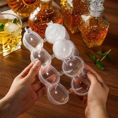 2X Large Ice Ball Maker Cube Tray Big Silicone Mold Sphere Whiskey Round Mould
