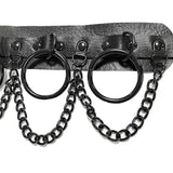 PU Leather Collar Necklace Lock Chain Necklace for Women Fashion Neck Sleeve