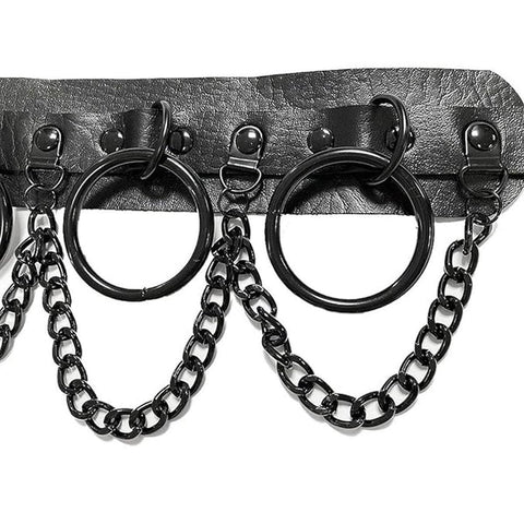 PU Leather Collar Necklace Lock Chain Necklace for Women Fashion Neck Sleeve
