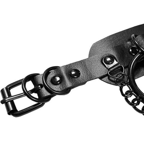 PU Leather Collar Necklace Lock Chain Necklace for Women Fashion Neck Sleeve