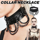 PU Leather Collar Necklace Lock Chain Necklace for Women Fashion Neck Sleeve