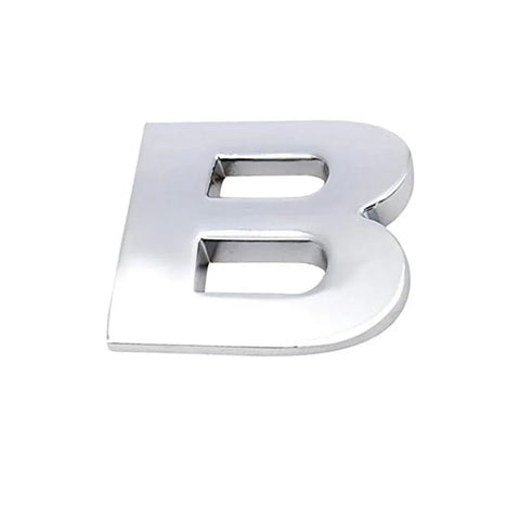 A-Z Alphabet Letters Car Sticker Self Adhesive Auto Badge Emblem 3D Chrome Good - B
