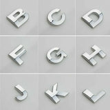 A-Z Alphabet Letters Car Sticker Self Adhesive Auto Badge Emblem 3D Chrome Good - B