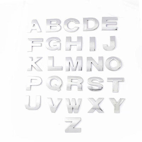 A-Z Alphabet Letters Car Sticker Self Adhesive Auto Badge Emblem 3D Chrome Good - B