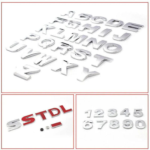 A-Z Alphabet Letters Car Sticker Self Adhesive Auto Badge Emblem 3D Chrome Good - B