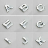A-Z Alphabet Letters Car Sticker Self Adhesive Auto Badge Emblem 3D Chrome Good - K