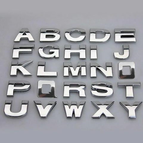 A-Z Alphabet Letters Car Sticker Self Adhesive Auto Badge Emblem 3D Chrome Good - K