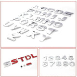 A-Z Alphabet Letters Car Sticker Self Adhesive Auto Badge Emblem 3D Chrome Good - K
