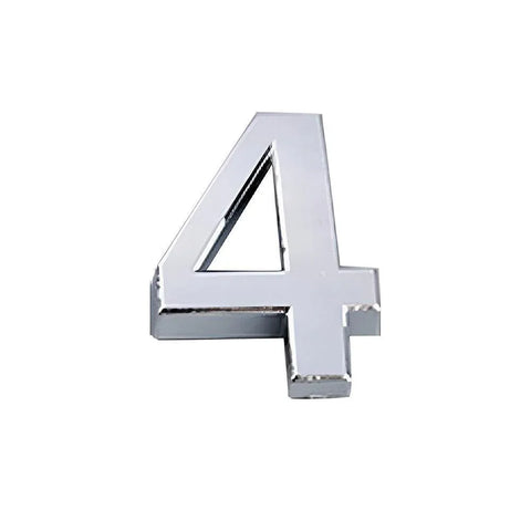 A-Z Alphabet Letters Car Sticker Self Adhesive Auto Badge Emblem 3D Chrome Good - Number 4