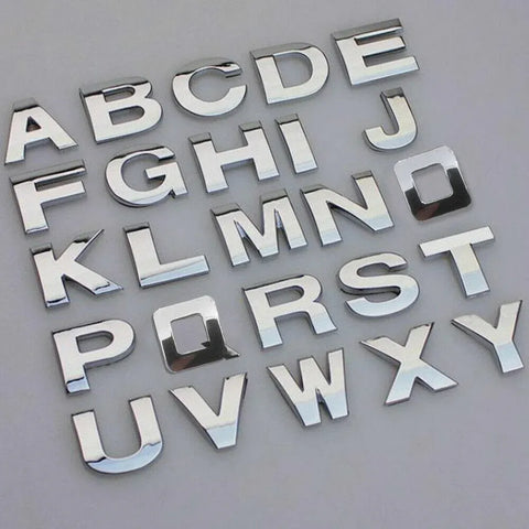 A-Z Alphabet Letters Car Sticker Self Adhesive Auto Badge Emblem 3D Chrome Good - Number 4