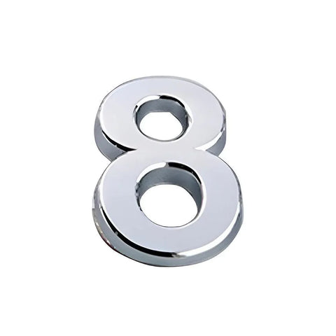 A-Z Alphabet Letters Car Sticker Self Adhesive Auto Badge Emblem 3D Chrome Good - Number 8