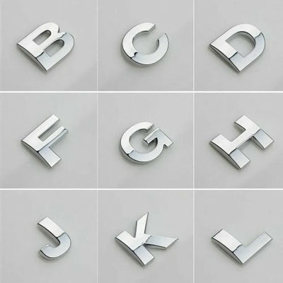 A-Z Alphabet Letters Car Sticker Self Adhesive Auto Badge Emblem 3D Chrome Good - Number 8