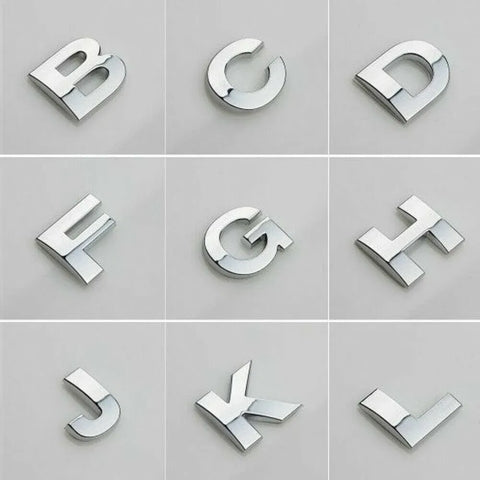 A-Z Alphabet Letters Car Sticker Self Adhesive Auto Badge Emblem 3D Chrome Good - Number 8