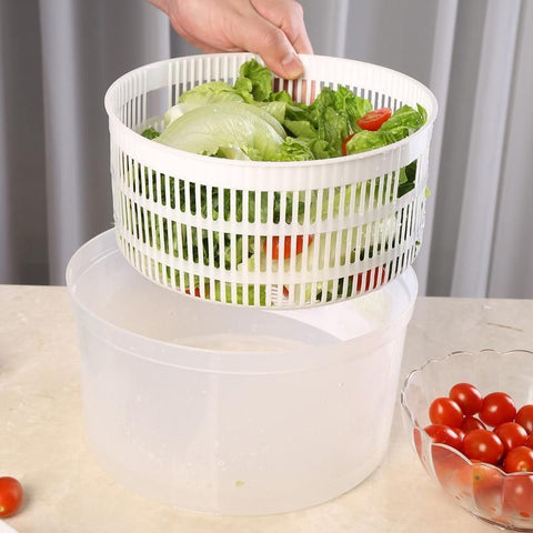 Large Salad Spinner 3L Vegetable Washer Dryer Bowl for Lettuce Spinach Broccoli