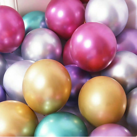 Metallic Latex Balloons 12 Inch Chrome Party Balloons for Birthday Wedding Decoration - Light Purple 50PCS