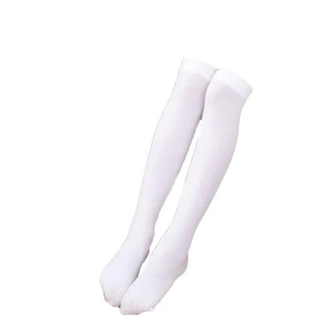 Womens Girls Long Socks Over Knee Thigh High Stockings Hosiery Tights Pantyhose - White