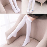 Womens Girls Long Socks Over Knee Thigh High Stockings Hosiery Tights Pantyhose - White