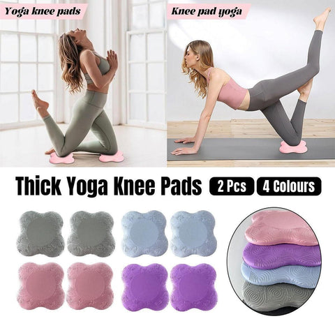 2pcs Thick Yoga Kneeling Mat Knee Cushion for Elbow Support Gym Workout Pad - Grey