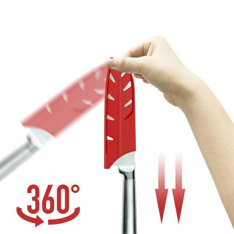 Plastic Knife Sheath Edge Guard Cover Scabbard Slicing Blade Red Protector Chef - Meat Scabbard-8in