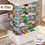 4 Layer Medicine Box Portable Medical Storage Family First Aid Emergency Box