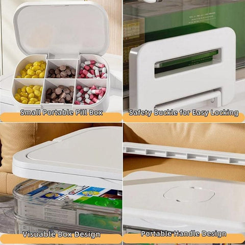 4 Layer Medicine Box Portable Medical Storage Family First Aid Emergency Box