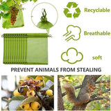 50/100PCS Garden Fruit Protection Net Bags Insect Proof Drawstring Mesh Organza - 50Pcs 17x23cm