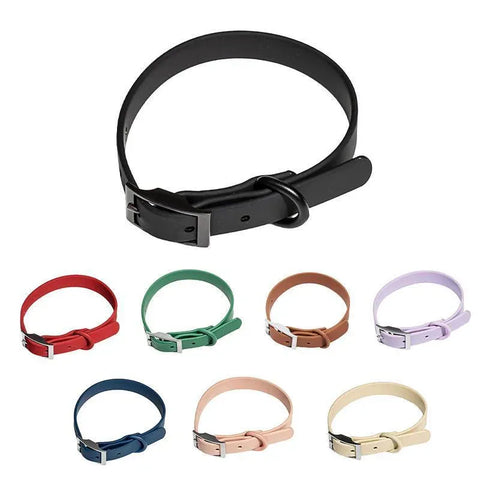 PVC Dog Collar Working Dog Kennels Waterproof Soft Adjustable for Pets M Size - Apricot