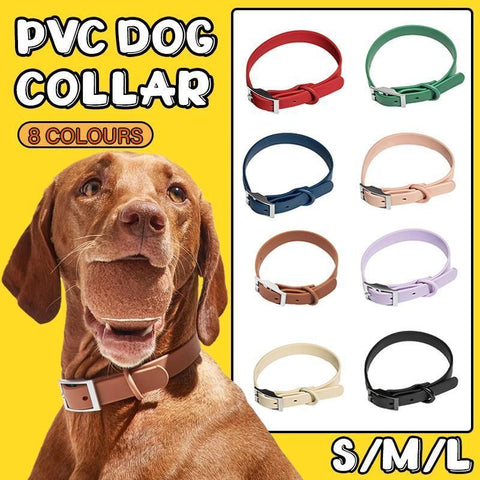 PVC Dog Collar Working Dog Kennels Waterproof Soft Adjustable for Pets M Size - Apricot