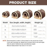 XL Size Pet House Kennel Soft Igloo Beds Cave Cat Puppy Bed Warm Cushion Fold - Brown Dots